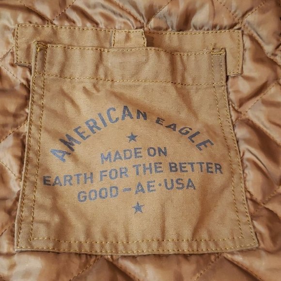 𝅺AMERICAN Eagle Outerwear  Men's XL Brown 100% Cotton Brown Sherpa - Picture 10 of 16